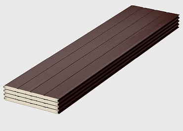 Комплект панелей сдвижных ворот с дизайном «доска», коричневого цвета (RAL 8017).